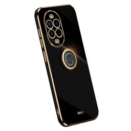 Силиконов гръб със стойка тип пръстен марка XINLI за Huawei Nova 13 Pro - черен
