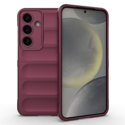 Подсилен силиконов гръб на ленти за Samsung Galaxy S25+ - винено червен