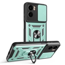 Хибриден гръб със стойка и слайдър за камера за Motorola Moto G05 - зелен