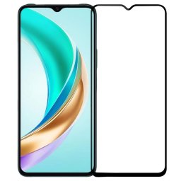 Извит 3D удароустойчив стъклен протектор покриващ целия екран за Honor X6b - с черна рамка