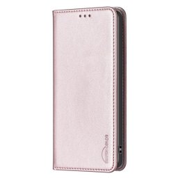 Кожен калъф тип портмоне марка BINFEN COLOR за Honor Magic7 Lite 5G - перлено розов