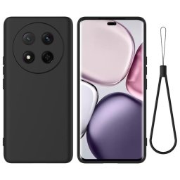 Силиконов гръб с верижка за Honor Magic7 Lite 5G - черен