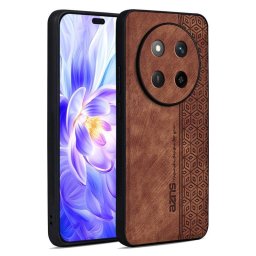 Силиконов гръб с покритие от кожа марка AZNS за Honor Magic7 Lite 5G - кафяв
