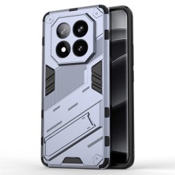 Хибриден гръб със стойка марка BIBERCAS за Xiaomi Redmi Note 14 Pro+ 5G - стоманено сив