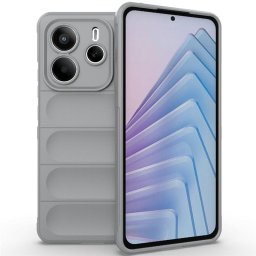 Подсилен силиконов гръб на ленти за Xiaomi Redmi Note 14 5G - сив
