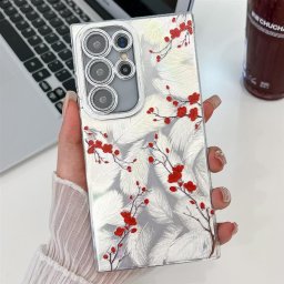 Силиконов гръб за Samsung Galaxy S25 Ultra - червени цветя