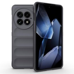 Подсилен силиконов гръб на ленти за OnePlus 13 - тъмно сив