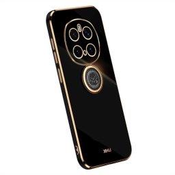 Силиконов гръб със стойка тип пръстен марка XINLI за Honor Magic7 Pro - черен
