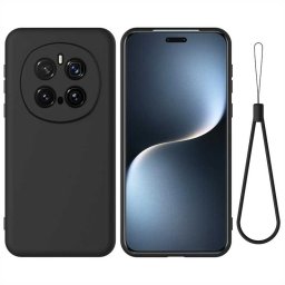 Силиконов гръб с верижка за Honor Magic7 Pro - черен