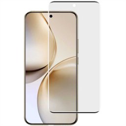 Удароустойчив стъклен протектор за екран марка IMAK за Realme 14 Pro+ 5G - черна рамка от горе и отдолу на екрана