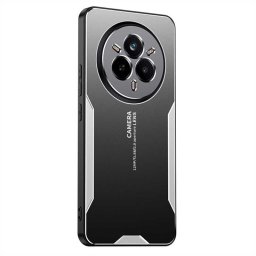 Алуминиев гръб за Realme 14 Pro+ 5G - черен със сребрист ръб