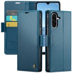 Кожен калъф страничен flip марка CASEME за Samsung Galaxy A26 5G – син