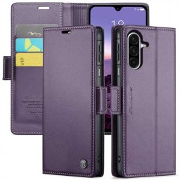 Кожен калъф страничен flip марка CASEME за Samsung Galaxy A26 5G – лилав