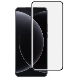 Извит удароустойчив стъклен протектор покриващ целия екран марка IMAK за Xiaomi 15 Ultra - с черна рамка