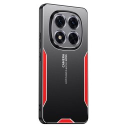 Алуминиев гръб за Xiaomi Redmi Note 14 Pro 5G - черен с червена рамка