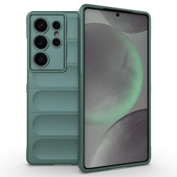 Подсилен силиконов гръб на ленти за Samsung Galaxy S25 Ultra - зелен