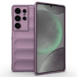 Подсилен силиконов гръб на ленти за Samsung Galaxy S25 Ultra - лилав