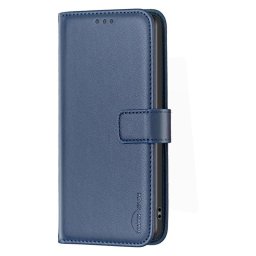 Кожен калъф тип портмоне марка BINFEN COLOR за Honor X8c - тъмно син