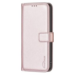 Кожен калъф тип портмоне марка BINFEN COLOR за Honor X8c - перлено розов