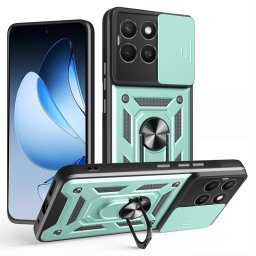 Хибриден гръб със стойка и слайдър за камера за Honor X8c - зелен