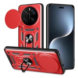 Хибриден гръб със стойка и слайдър за камера за Honor Magic7 Pro - червен