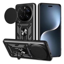 Хибриден гръб със стойка и слайдър за камера за Honor Magic7 Pro - черен