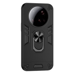 Хибриден гръб с кръгла стойка за Xiaomi 15 Ultra - черен