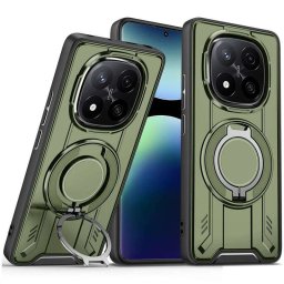 Хибриден гръб с кръгла стойка за Xiaomi Redmi Note 14 Pro 5G - зелен