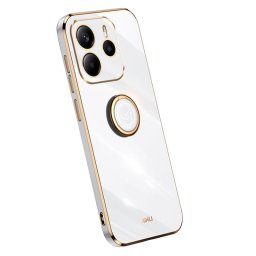 Силиконов гръб със стойка тип пръстен марка XINLI за Xiaomi Redmi Note 14 5G - бял