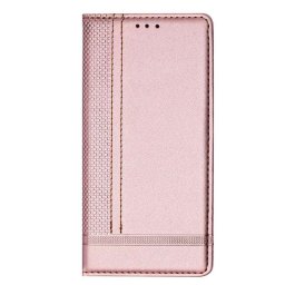 Кожен калъф тип портмоне с магнитна закопчалка за Honor 400 Lite 5G - перлено розов