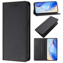 Кожен калъф страничен flip марка RINACASIS за HONOR 400 5G – черен