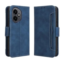 Кожен калъф тип портмоне с магнитна закопчалка за HONOR 400 5G - тъмно син