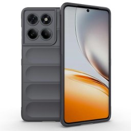 Подсилен силиконов гръб на ленти за Motorola Edge 60 5G/60 Fusion 5G - тъмно сив