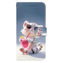 Кожен калъф тип портмоне за Motorola Edge 60 5G/60 Fusion 5G - с котка