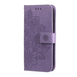 Калъф тип портмоне с цветя за Motorola Edge 60 5G/60 Fusion 5G - лилав