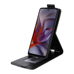 Кожен калъф flip за Motorola Edge 60 5G/60 Fusion 5G - черен