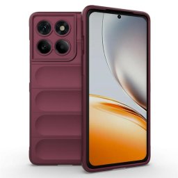 Подсилен силиконов гръб на ленти за Motorola Edge 60 Pro 5G - винено червен