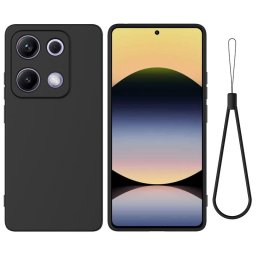 Силиконов гръб с верижка за Xiaomi Redmi Note 14S - черен