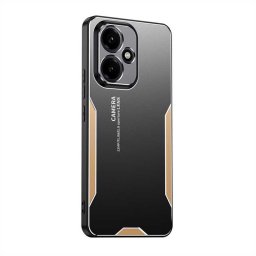 Алуминиев гръб за HONOR 400 5G - черен със златист ръб