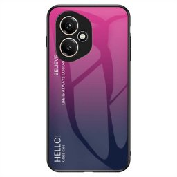 Силиконов кейс със стъклен гръб за HONOR 400 5G - розов градиент