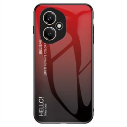 Силиконов кейс със стъклен гръб за HONOR 400 5G - червен металик