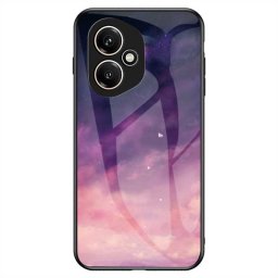 Силиконов кейс със стъклен гръб за HONOR 400 5G - лилаво небе