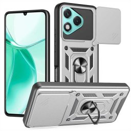 Хибриден гръб със стойка и слайдър за камера за Honor 400 Lite 5G - бял