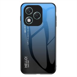 Силиконов кейс със стъклен гръб за Honor 400 Lite 5G - син градиент