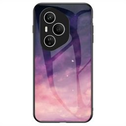 Силиконов кейс със стъклен гръб за Honor 400 Pro 5G - лилаво небе