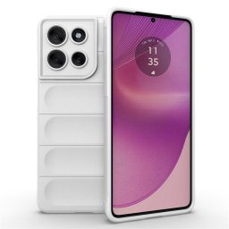 Подсилен силиконов гръб на ленти за Motorola G86 5G - бял