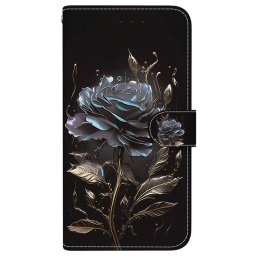Кожен калъф тип портмоне за OnePlus Nord 5 5G - черна роза