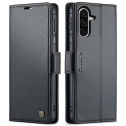 Кожен калъф страничен flip марка CASEME за Samsung Galaxy А17 5G – черен
