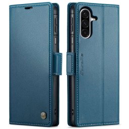 Кожен калъф страничен flip марка CASEME за Samsung Galaxy А17 5G – син