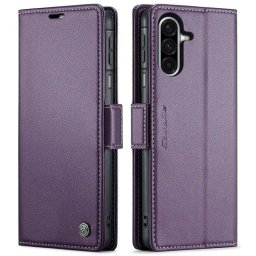 Кожен калъф страничен flip марка CASEME за Samsung Galaxy А17 5G – лилав